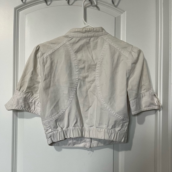 Guess: White Short Sleeve  Jean Jacket - Picture 2 of 5